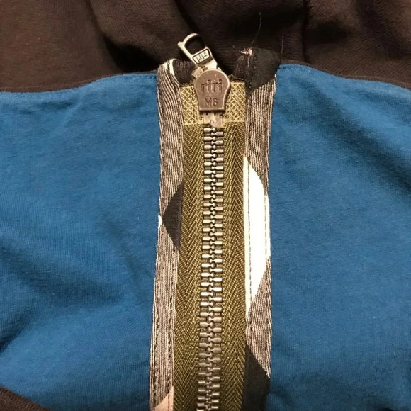 Rogan NYC Full Zip Long Sleeve Hoodie Sweatshirt black blue women’s size Small - Picture 9 of 12